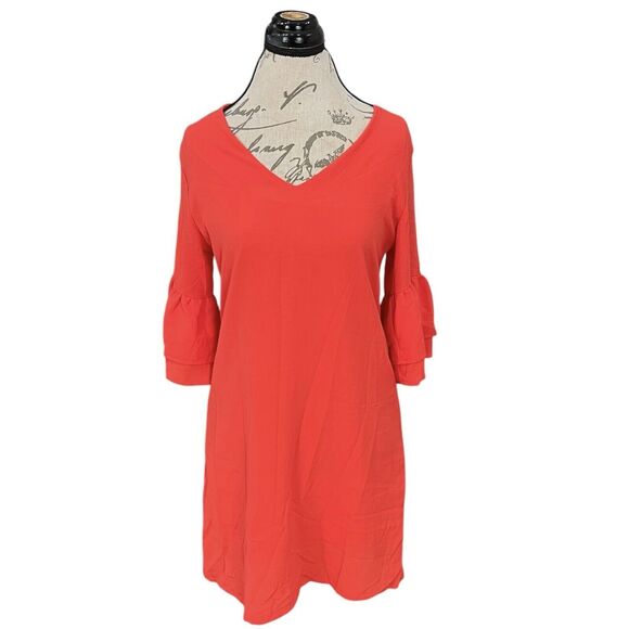 Belongsci Womens Dress Size Small Shift Ruffle Short Vacation Travel Spring - Picture 2 of 16